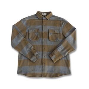 Musk Ox Mens Small The Relaxed Flannel Giant Gingham Grey Green New With Tags